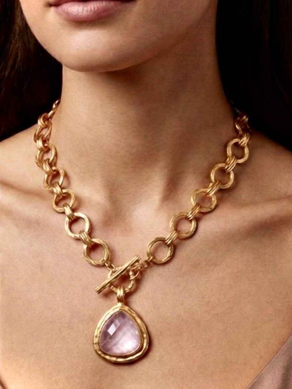 NWOT Julie Vos Pink Pendant Necklace
